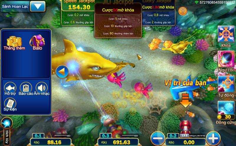 Chọn mức độ cá cần bắn hợp lý